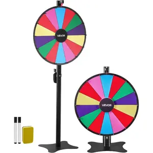 VEVOR 18 in Spinning Prize Wheel, 14 Slots Spinning Wheel with Stand, Tabletop Win Fortune Roulette with a Dry Erase and 2 Markers, 6 Colors, Easy Assembly, for Party Pub Trade Show Carnival EventsVEVOR Super Brand Day