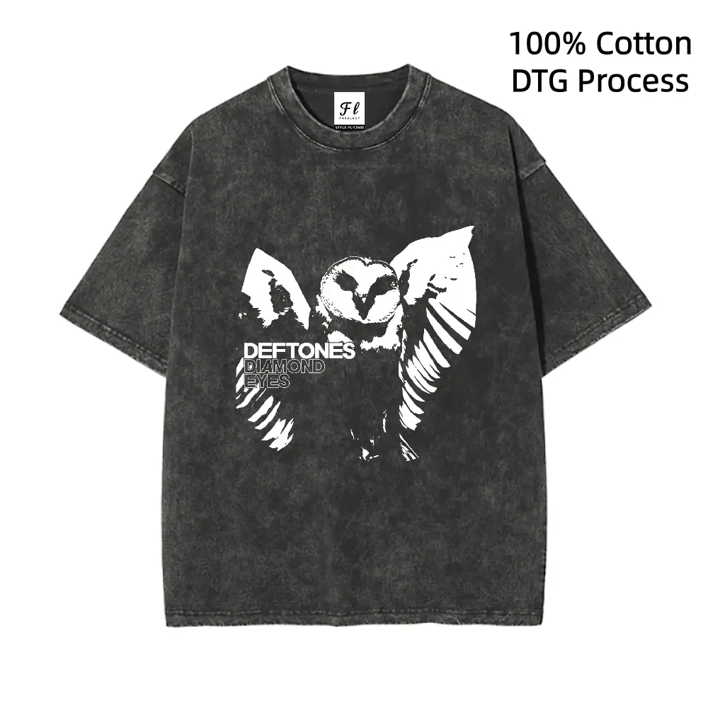 Sunland Hip Hop Unisex Oversized Summer Acid Washed Heavyweight Cotton T-shirt DTG Process Unisex Loose-Fitting T-shirt, Washed Casual Top (100% Cotton, 280g), Smooth Fabric, Minimalist Style, Street Style, Classic T-shirt, Makes a Great Gift.