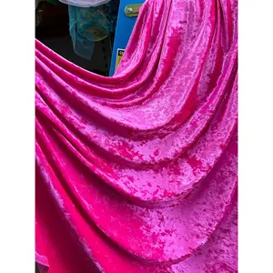 Fuchsia Stretch Crushed Velvet