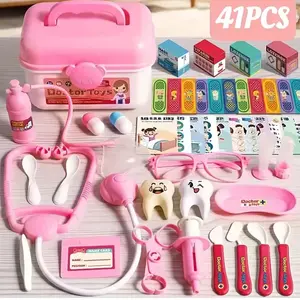 Kids Doctor Toy Set for Girls, Realistic Nurse Stethoscope Dental Play Medical Tools, Interactive Pretend Playset for Children, Dentist Playset