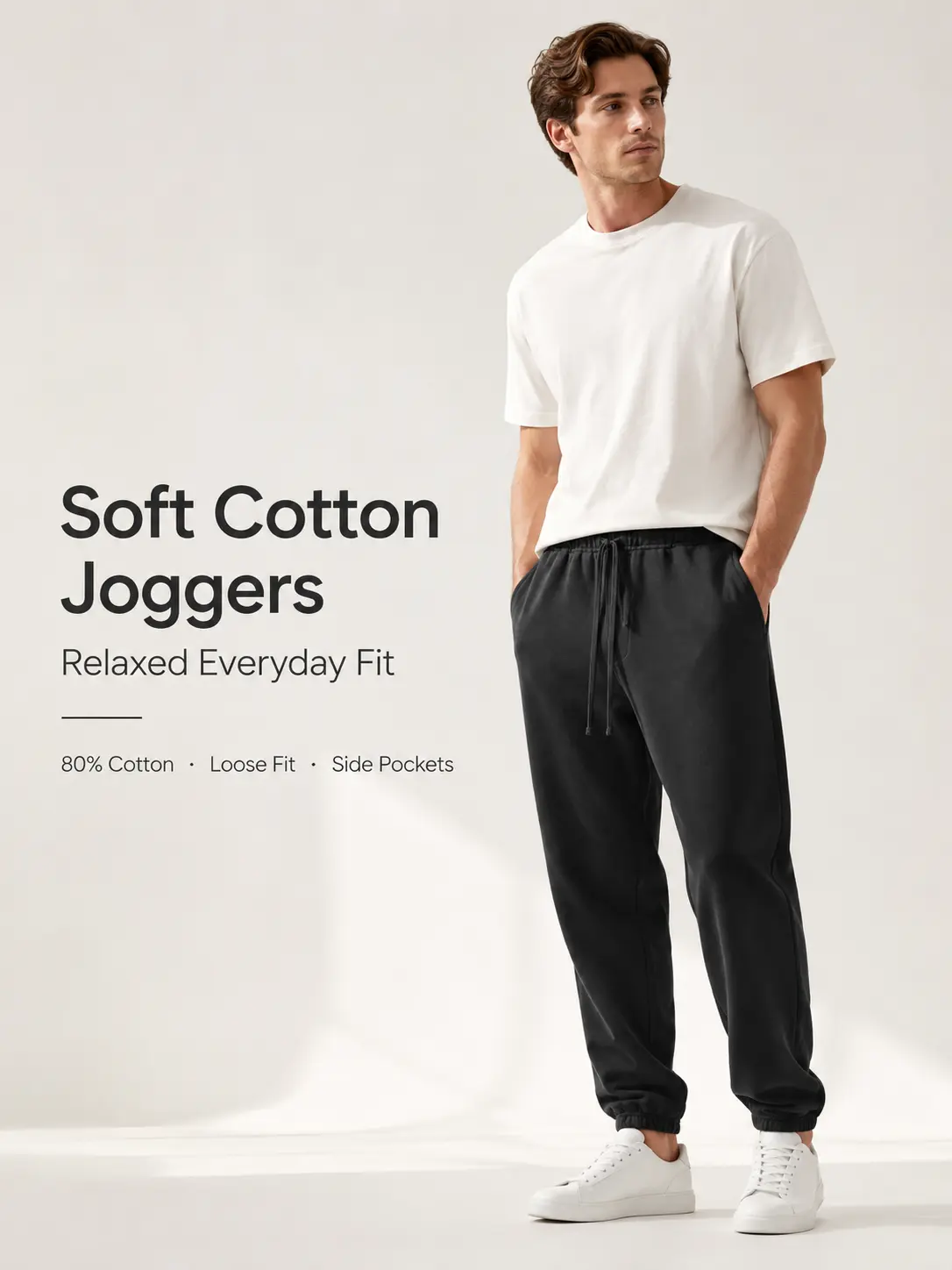 NO977 Cuffed Mens' Fleece Sweatpants Loose fit Joggers Pants with Pockets | Fleece-Lined Deep Pockets Elastic Waistband with Adjustable Drawstring Brushed Interior Lounging, Workout Athleisure