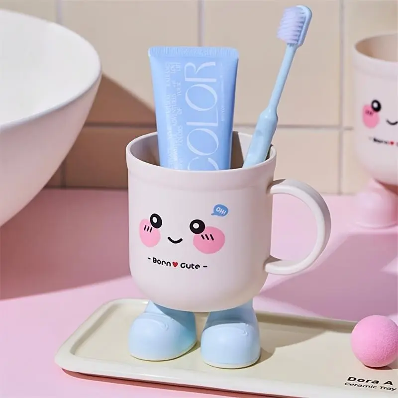 1pc of Cute Cartoon Patterned Wash Cup for Home Use, Toothbrush Cup for Students in Dormitories, Mouthwash Cup, Dental Tools Holder, Couple'S Toothbrush Mug
