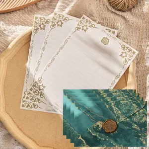 21pcs Ink Envelopes Vintage Rose Stationery Set, Embossed Texture Handwritten Love Letters Valentine Wax Seals