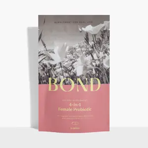 BOND 4-in-1 Female Probiotic - Vaginal Probiotics for Women - Women's Prebiotic + Probiotic Supplement - with Cranberry Fruit Powder, Immune-Boosting Proteins, 5 Lactobacillus Probiotic Strains & PreforPro Prebiotic Healthcare Dietary Vitamin