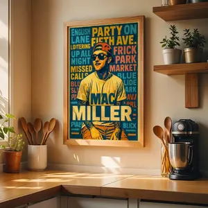 Mac Miller Poster, Blue Slide Park Poster, Rap Wall Art, Hip Hop Rapper Pop Art Print, Music Album Poster, Decoration, Hip Hop Vibe