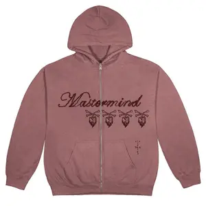 Travis Scott Cactus Jack For Mastermind Skull Zip Up Hoodie Washed Red (men) by StockX