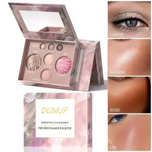 7-Color Contour Eyeshadow Blush Palette with Makeup Mirror, Matte Shimmer Highlighter Sculpting Blush Multi-Functional Cosmetic Compact