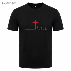 Men's Must - Have! Cross Pulse Print T - Shirt. Knit Polyester Blend, Crew Neck, Regular Fit with Stretch. Breathable for All Seasons!
