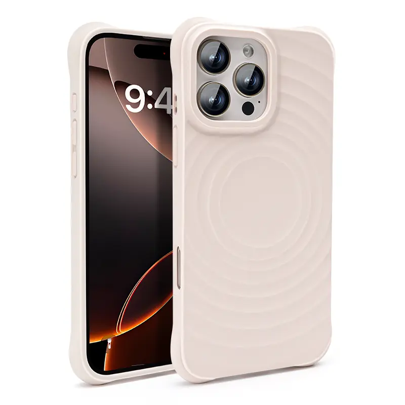 Ripple Case for iPhone 16 Pro Max [Silicone / 6.6 ft. 2X Military Grade Drop Protection/Compatible with Magsafe]Thin Slim Stylish Ripple Pattern Design for iPhone 14 15 16pro case