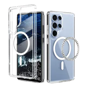 Strong Magnetic Clear Case for Samsung Galaxy S24/S24+/S24 Ultra/S25/S25+/S25 Ultra & S26/S26+/S26 Ultra – Compatible with MagSafe, Shockproof Slim Transparent Protective Cover