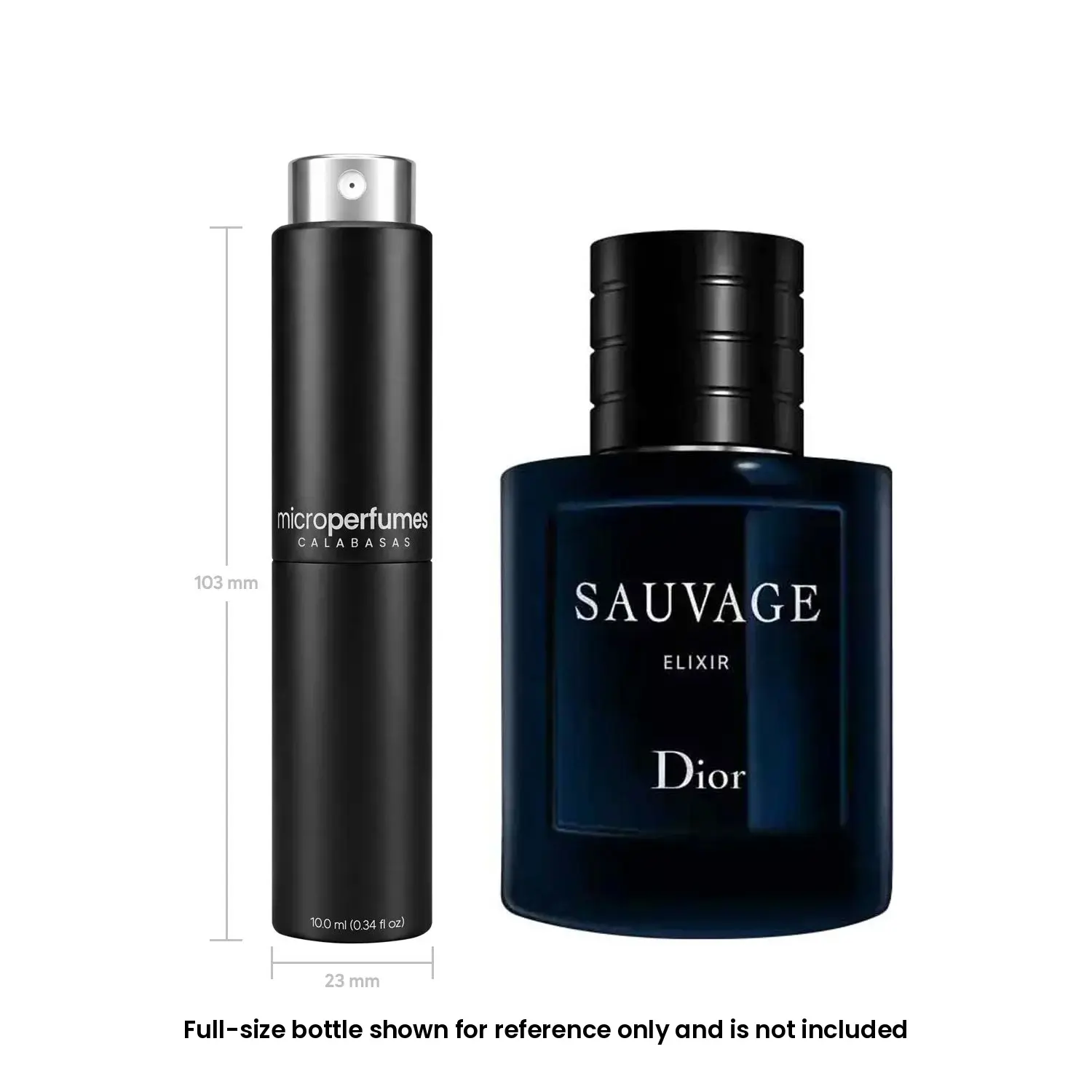 Christian Dior Sauvage Elixir Parfum For Men – 0.34 fl oz / 10 mL Travel Spray Decant, lavender, cinnamon, nutmeg, Gift for Him, Independently Rebottled by MicroPerfumes