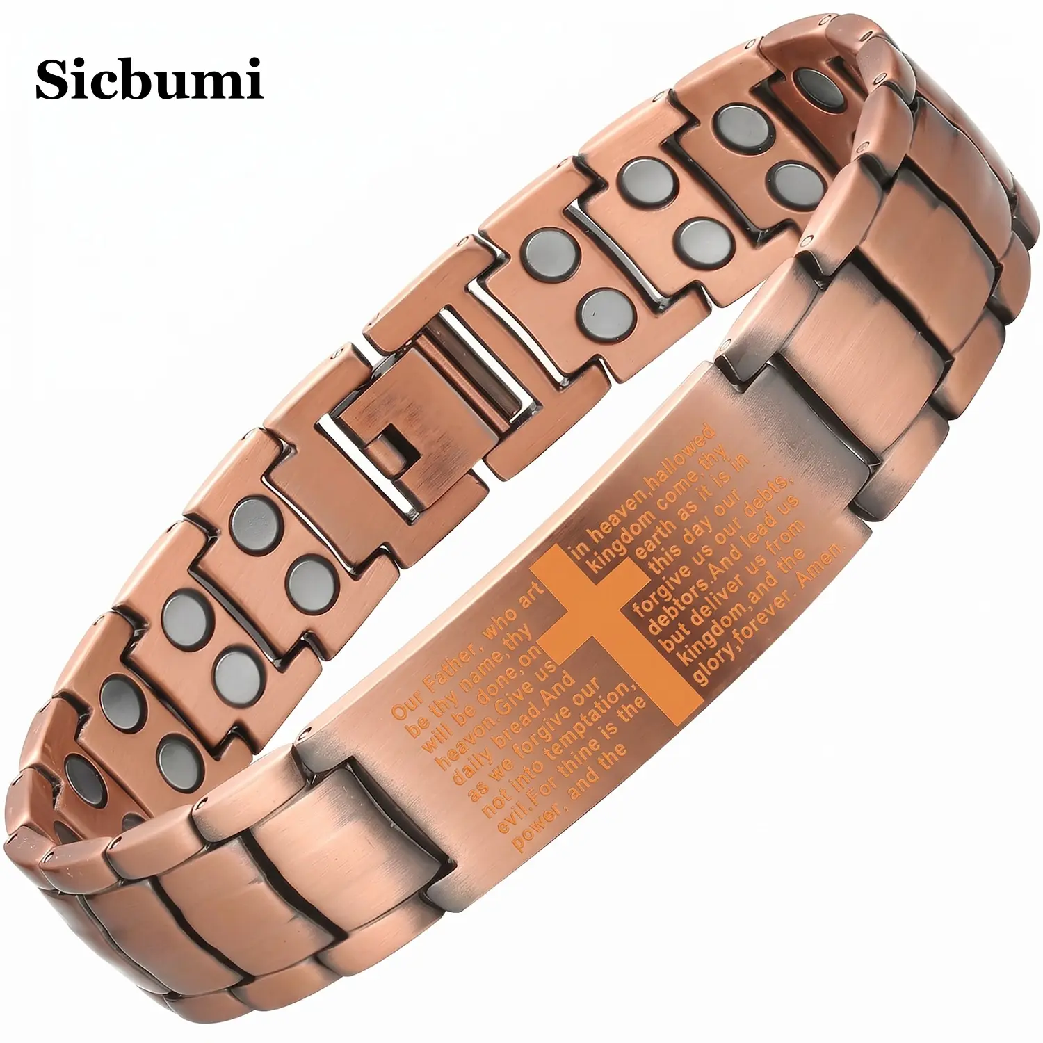 Sicbumi Men's Accessories - Magnetic Cross Design Jewelry with Ultra-Strength Magnets, Ideal for Guys Gifts, Energy Magnet Bracelet, Fathers Day, Husbands, Ultra-Magnets