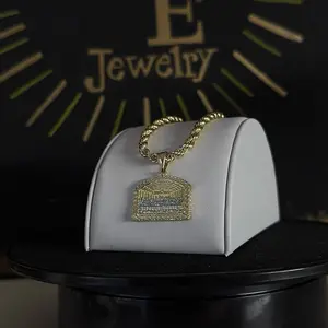 Long Gold-Plated The Last Supper Pendant Necklace, 24-Inch Rope Chain with Link Mid-Size, Elegant Costume Fashion Accessory, Religious Jewelry Gift for Anniversary