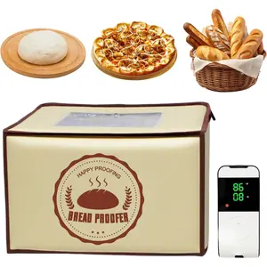Folding Bread Proofing Box with 50~113 ℉   Temp Control & 48H Timer and NTC Sensor Dough Proofer, Visible Zippered Sourdough Starter Warmer Box for Bread, Pizza, Yogurt