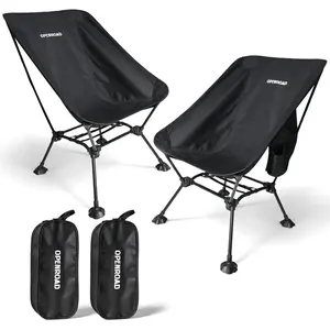 2 Pack Lightweight Compact Portable Camping Chair Ultralight Folding Chair,Beach Chair,Lawn Backpacking Chair for Hiking and Fishing with Anti-Sinking Large Feet and Carry Bag