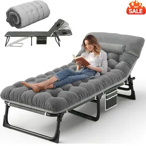 8ft 10ft Heavy Duty Folding Camping Bed 70 74 Inch 450 500 550 600LBS with Flip Up Mattress Portable Guest Bed for Teens Adults Travel Garden Balcony Outdoor Loungers