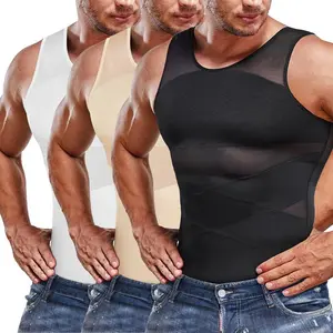 Men's tight fitting shirt shapewear vest tight round neck underwear vest smooth chest breathable sportswear gym vest sportswearRAIMENTRY