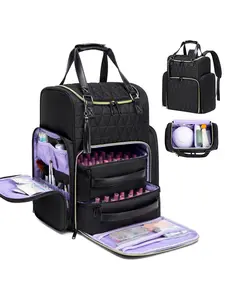 Women's Fashion Fringe Backpack, Large Capacity Nail Polish Storage Bag, Holds 80 Bottles + Manicure Lamp, Multi-Functional Tool Organizer