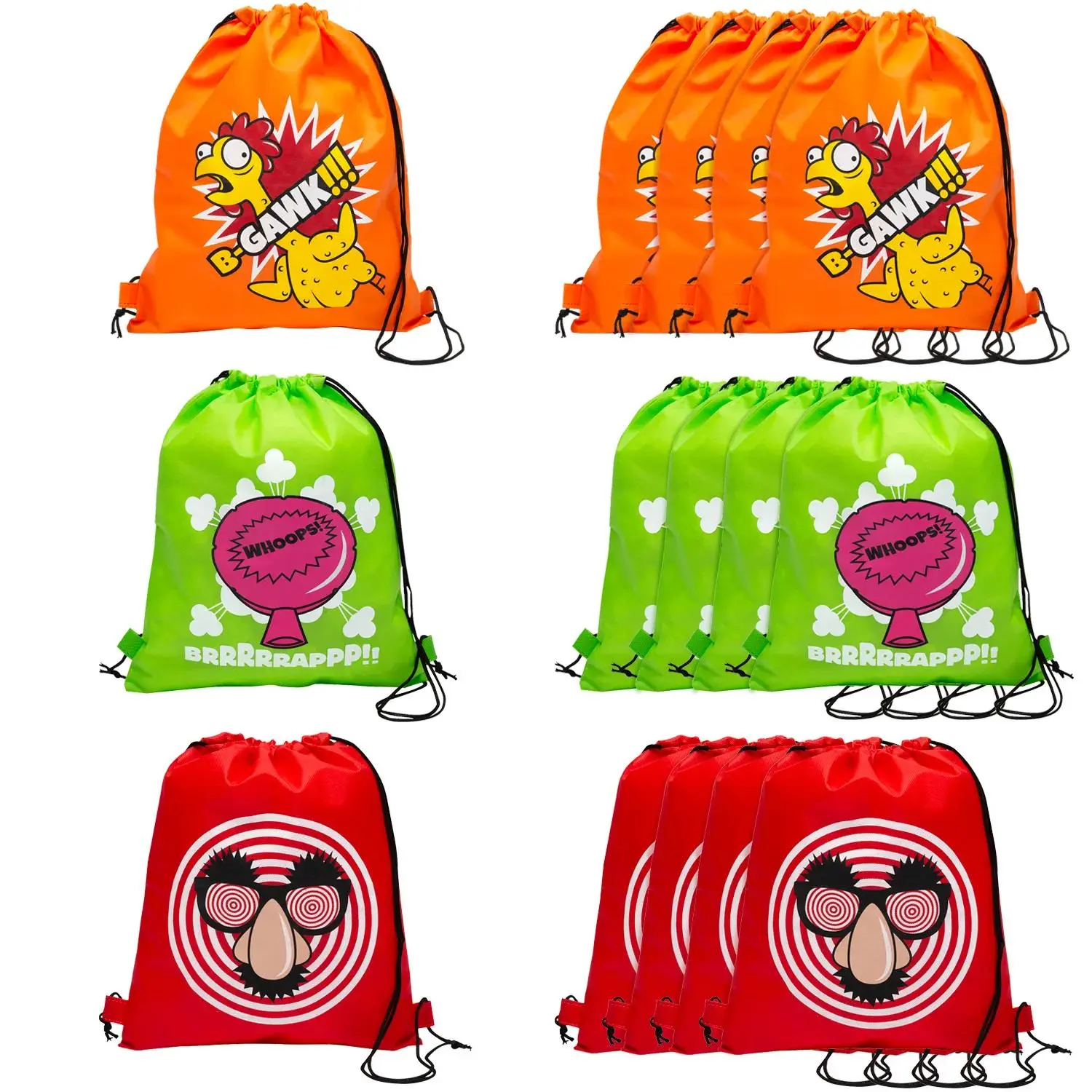 12" x 15" Medium Classic Gags Nonwoven Drawstring Backpacks