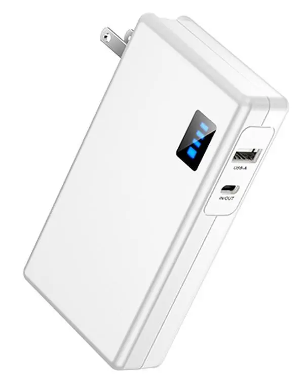 summerwins Portable Chargeable Power Bank with Built-in Wall Charger, 10000mAh 18W Super Fast Charging USB Battery Pack for iPhone 17-14, MacBooks