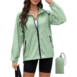 Rain jacket women waterproof lightweight jacket with hood packable raincoat with pockets sxxl