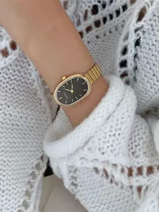 Women's Elegant Oval Dial Quartz Watch, Fashionable Watch for Women & Girls, Trendy All-match & Exquisite Watch for Birthday Gift, Fashionable Stylish Watch