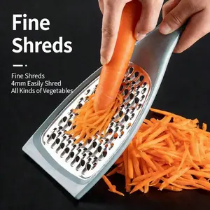 Stainless Steel Multifunctional Vegetable Slicer, Dual-Sided Coarse Fine Grater, Hand-Protective Shredder, Home Kitchen Tool