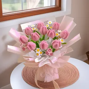 Artificial Flower Bouquet Twist Stick DIY Craft, Desktop Decoration, Gift for Girlfriend, Mom, Friend
