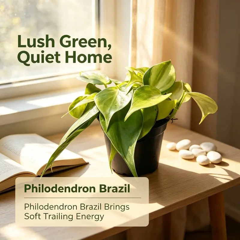 RZ-36 Philodendron Brazil Live Indoor Plant, Low-Maintenance Houseplant for Home Garden Decor