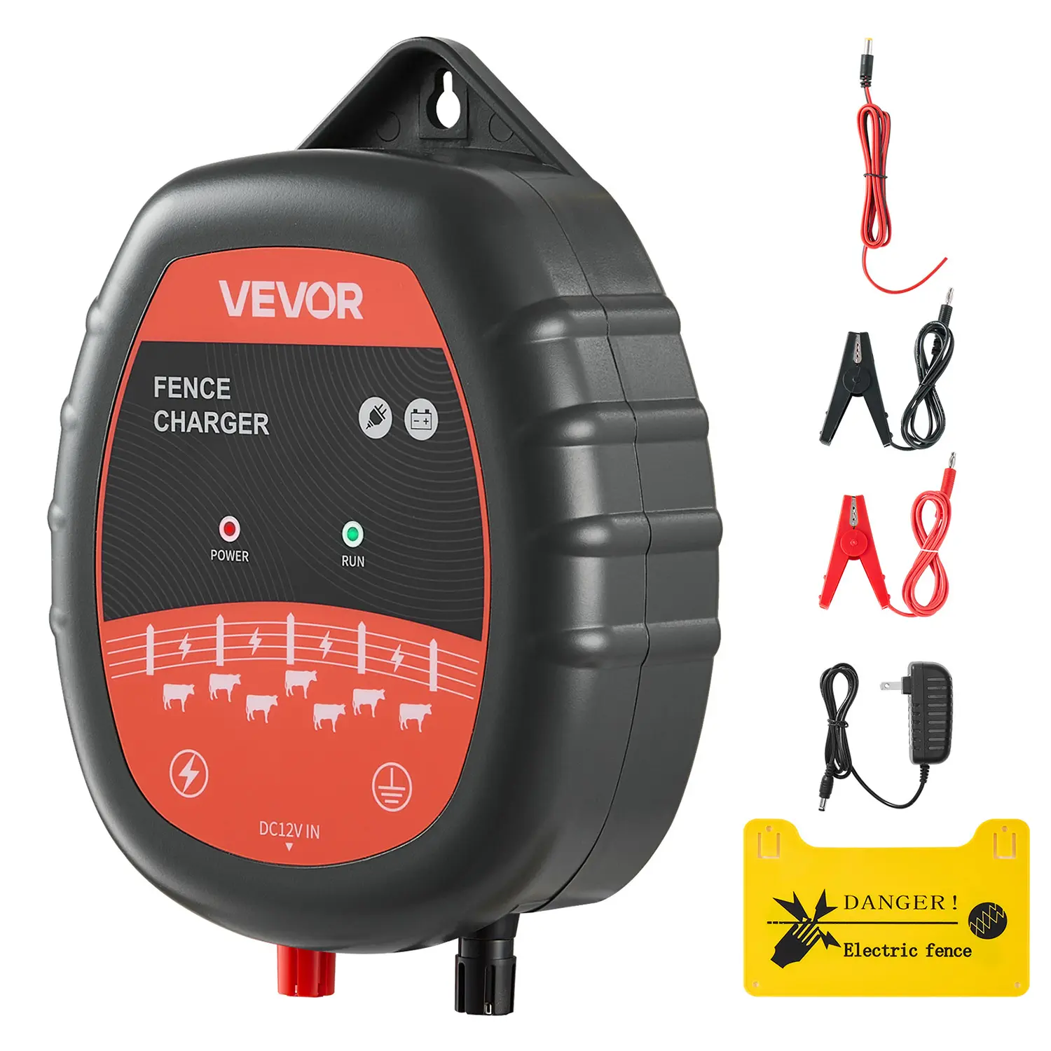 【Summerfinds】VEVOR Electric Fence Charger10kV 1JAC DC Electric Fence Energizer with LED Indicator1.86 Miles RangePowerful Plug-in Fences ChargerPrevents Wild Animals Intrusion for Livestock Poultry