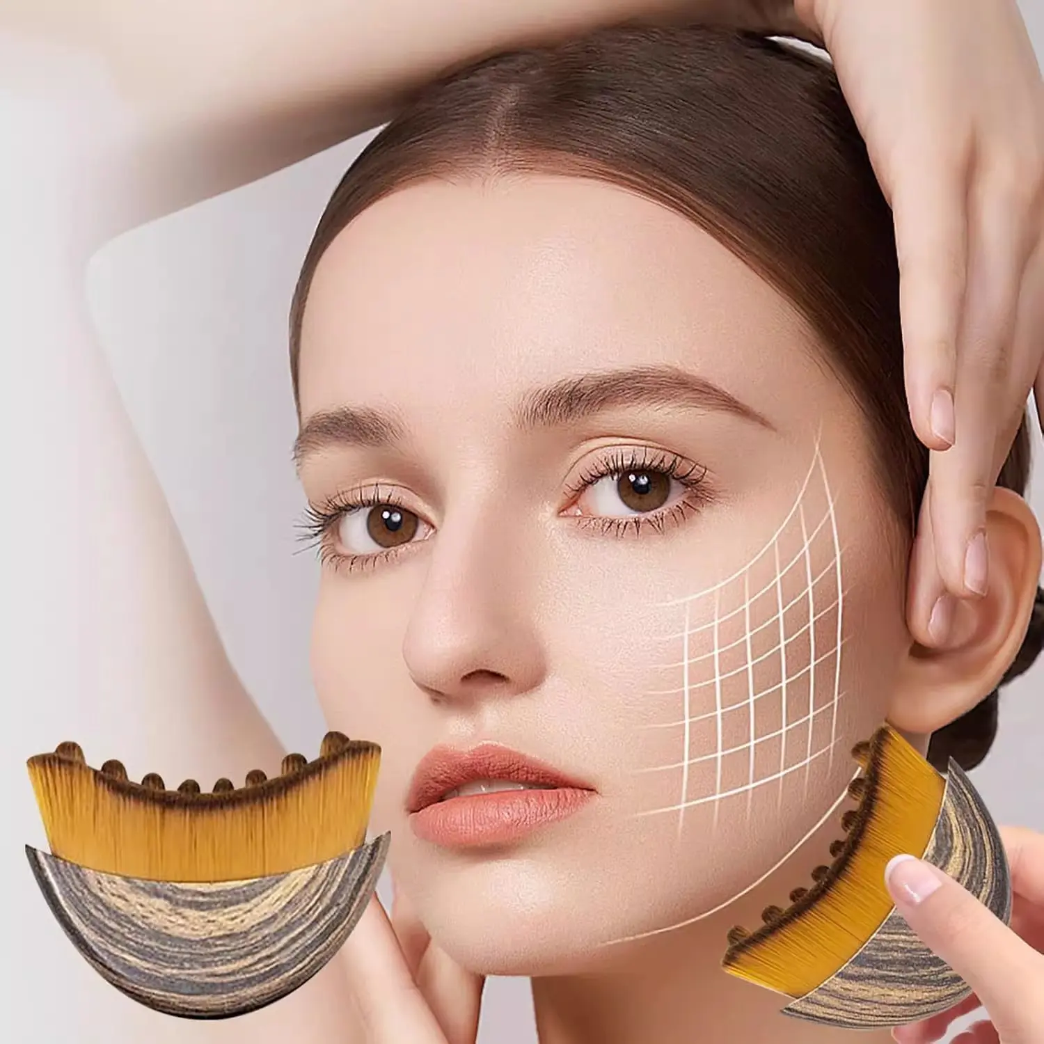 1Pcs Lymphatic Contour Face and Body Brushes, The Lymphatic Drainage Massager for Face, Dry Brushing Face Brush, Chin & Jawline Sculpting, Ergonomically Designed to Fit The Skin Precisely Facial Beauty Instrument Daily