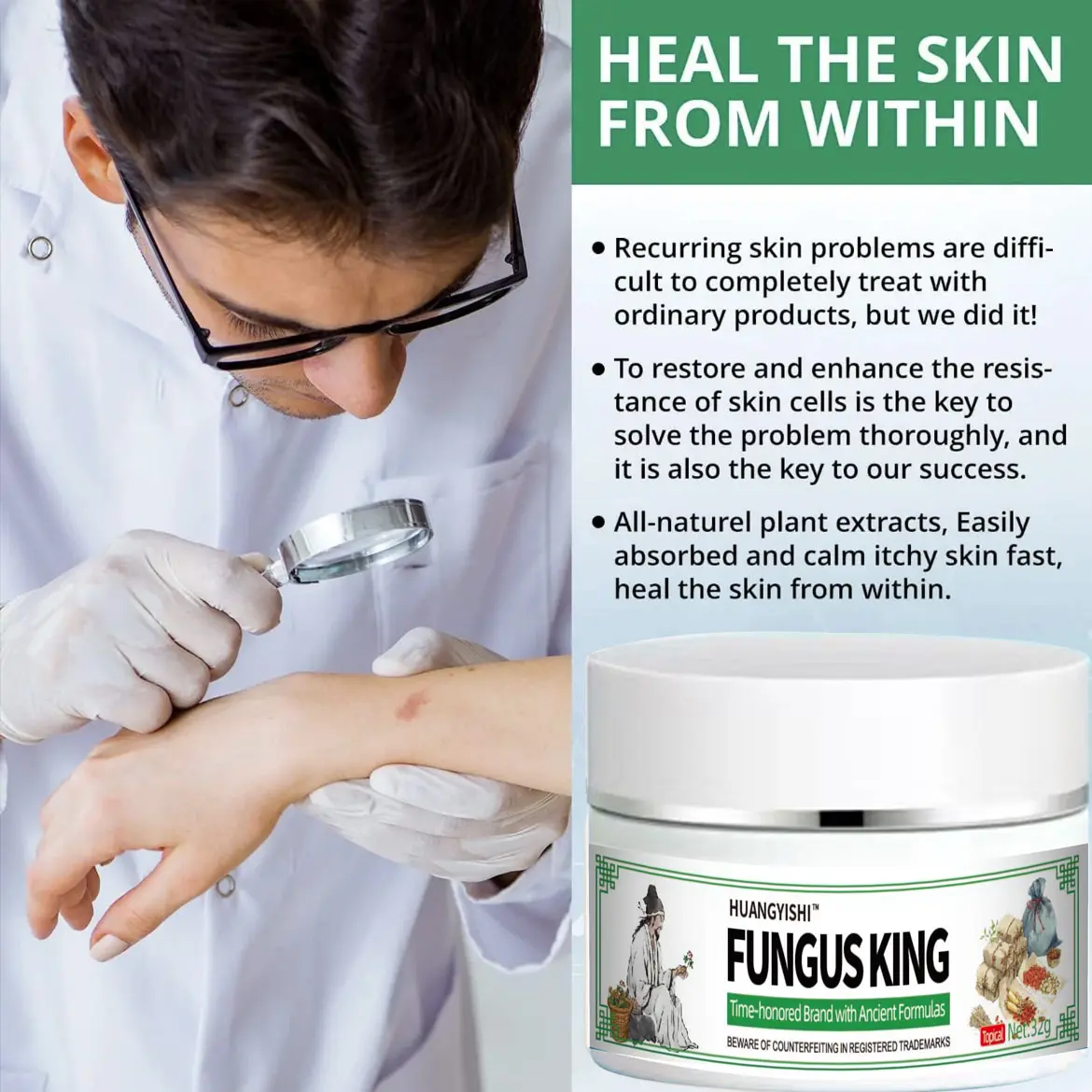 [Hong Kong Fungal King] Fungal King Anti-fungal and Anti-itch Ointment Fast Relief for Skin Itching Topical Use for Whole Body and Itchy Hands and Feet