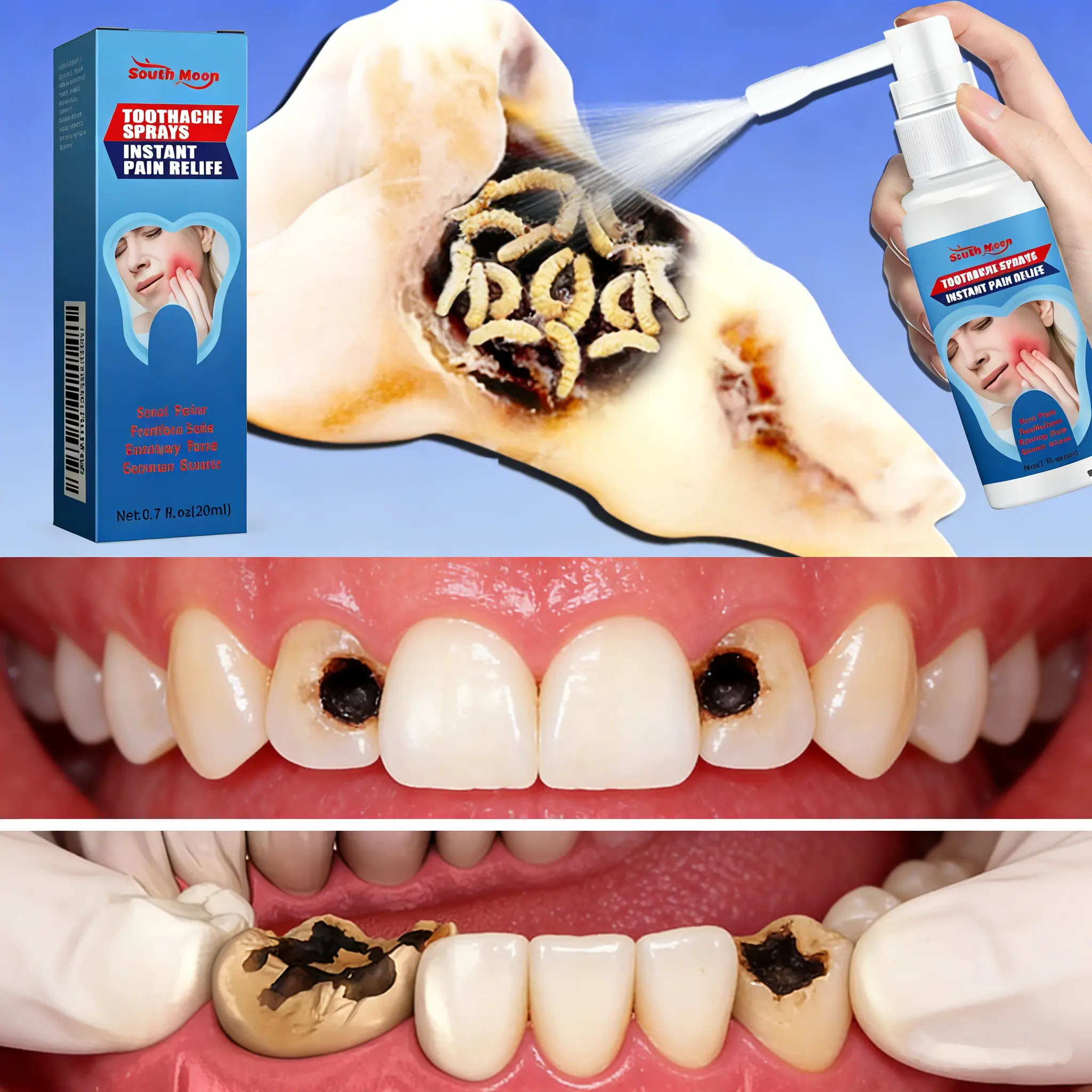 Special analgesic spray for toothache, used to reduce swelling and pain of teeth, eliminate inflammation of wisdom teeth, gingivitis, nerve treatment of periodontitis. Oral Herbal Mouthwash tiktokshopspringglowup