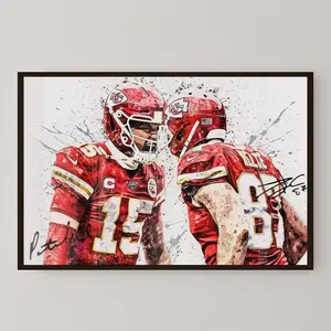Flash Sale: Kansas City Chiefs Football Star Characters Canvas Poster Print, Framed or Unframed Wall Art Decor for Living Room, Bedroom, Man Cave