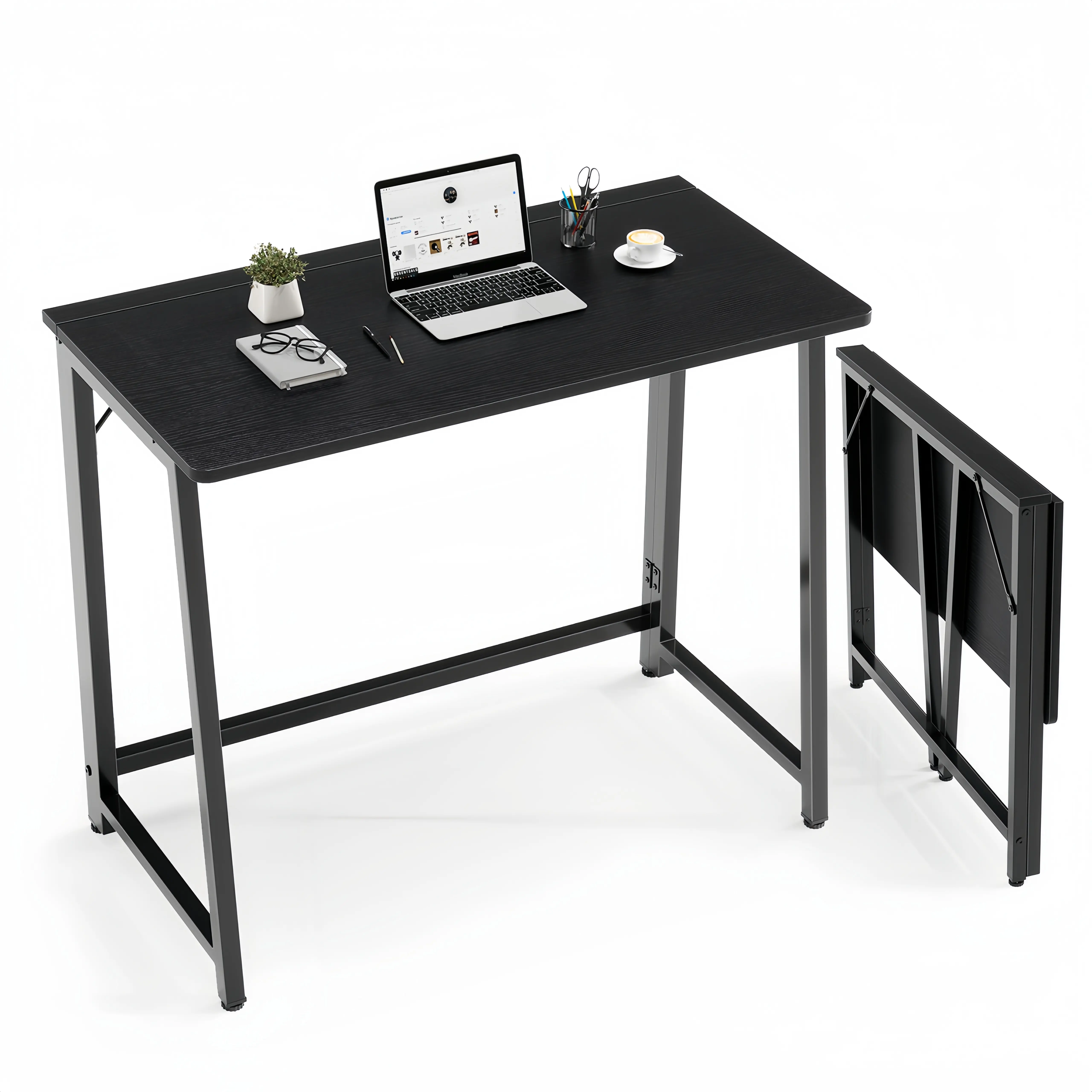 Foldable Computer Desk (31.5 in) - Compact Portable Office Writing Table for Small Home Offices, Bedside Corners