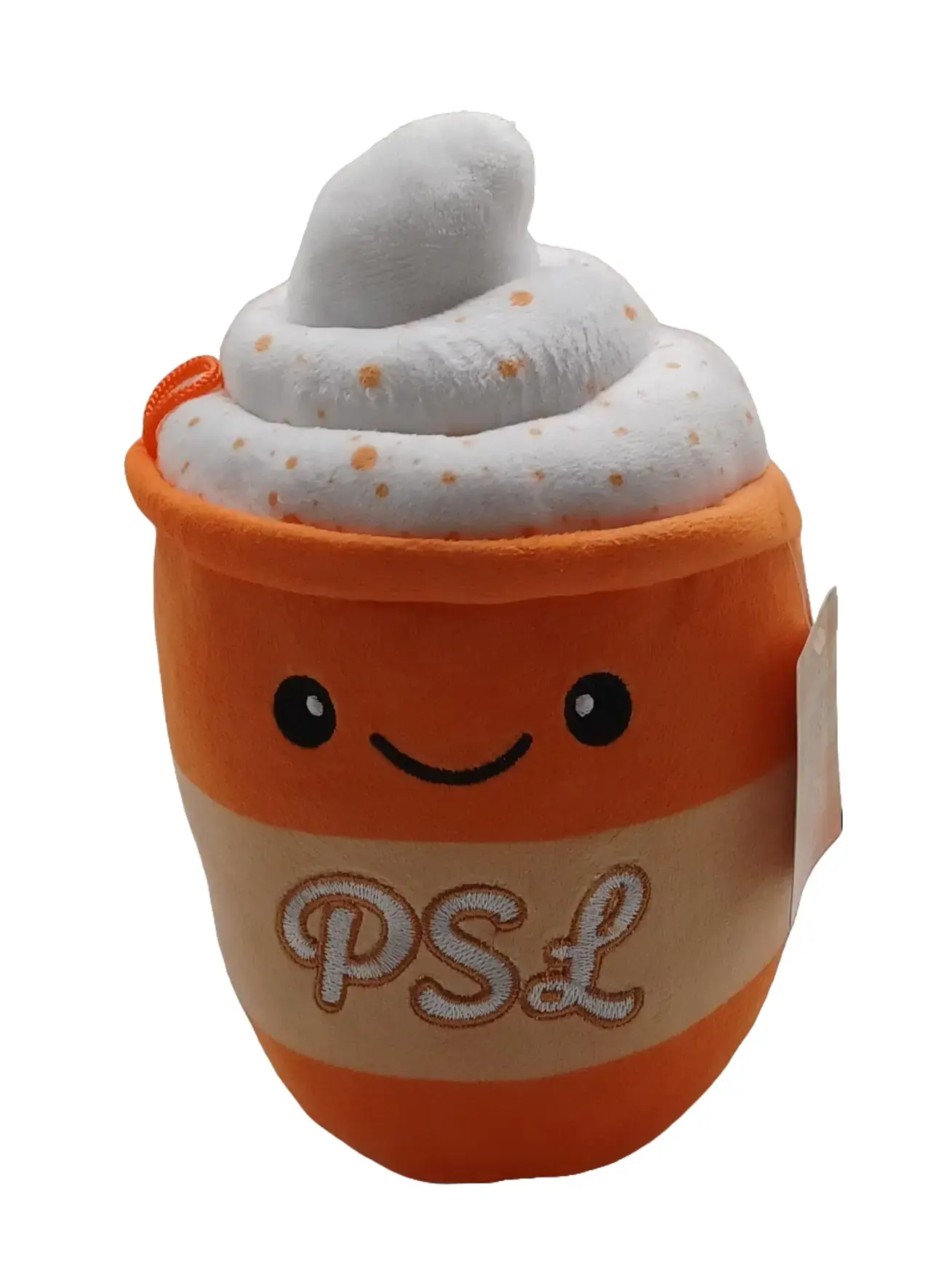 8" Tall Fiesta Plush Pumpkin Spice Latte Stuffed Animal Durable Soft Fluffy Cozy Home Decor