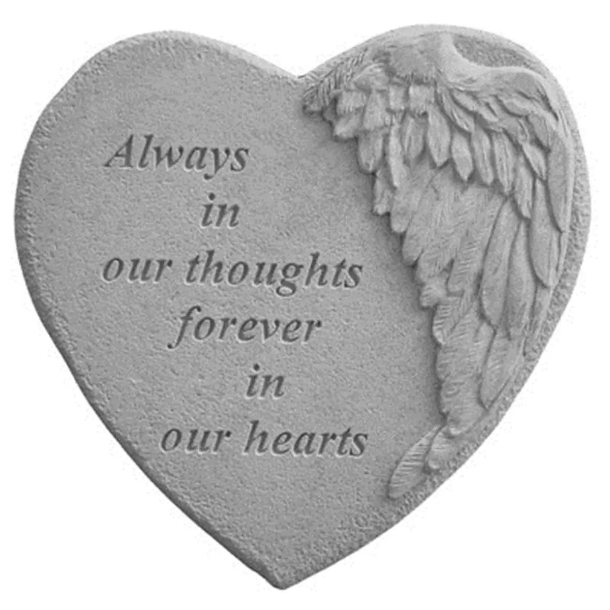 Kay Berry Winged Heart Memorial Stone - Always In Our Thoughts...