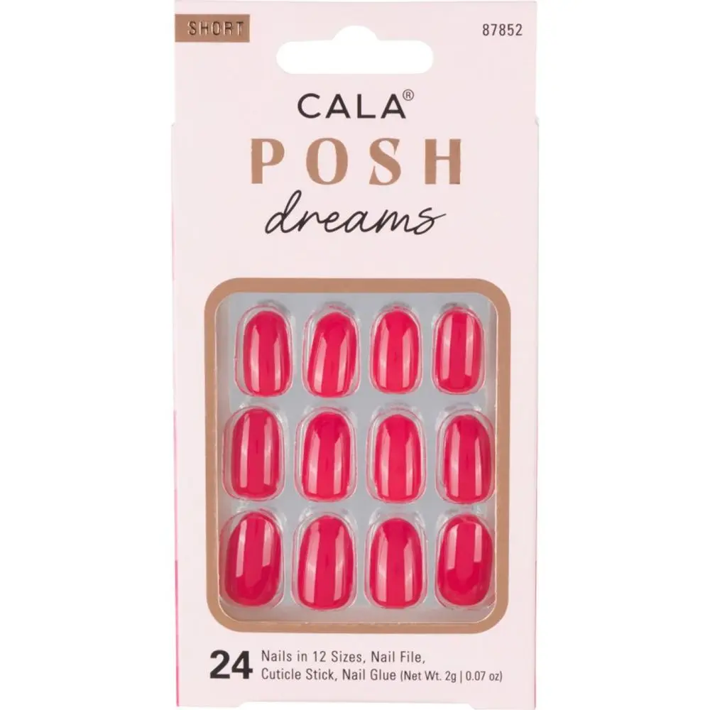 CALA Posh Dreams | Short Oval Red Press On Nails