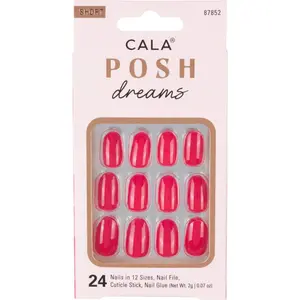 CALA Posh Dreams | Short Oval Red Press On Nails