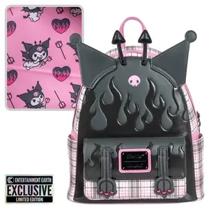Loungefly - Sanrio Kuromi Flames and Plaid Mini-Backpack -  Entertainment Earth Exclusive