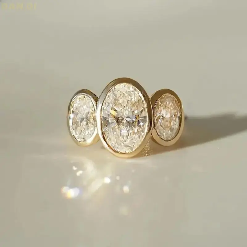 Golden Elegant 18K Golden Plated Oval Synthetic Ring for Women - Luxurious Vintage Style with Sparkling Cubic Accents, for Weddings, Daily Wear & Valentine's Day Gifts, Wedding Rin radiant  cut  ring  engagement
