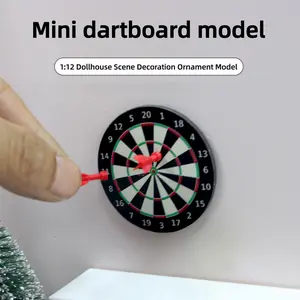 3-Piece Miniature Magnetic Dartboard Model Set, Self-Adhesive Base, Dollhouse Decoration & Model House Accessories, DIY Wall Decor, Darts Board