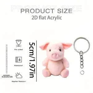Single Acrylic Keychain, Charming Pig Design, Perfect for Backpack Decoration/mobile Phone Strap, Car & Home Decor, Ideal Gift