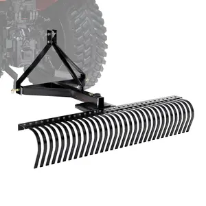 Pull-Behind Thatch Remover With 60-Inch Working Width, 32 Durable Steel Prongs, Tractor 3-Point Hitch Compatibility, Wide Lawn Dethatching Rake For Soil Preparation, Grass Maintenance, Turf Care, Yard Aeration, And Garden Projects