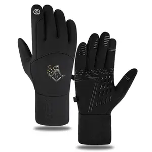 Masonic Square and Compass Symbol Touchscreen Winter Gloves NonSlip Grip Warm Outdoor Sports Gloves for Men Suitable for Driving Hiking Cycling Workwear Perfect Christmas Gift Present for Him