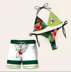 [Hot Summer 2026] - Couple Summer 2026 – Bikini Set & Hawaiian Shorts 7UP Tropical Style