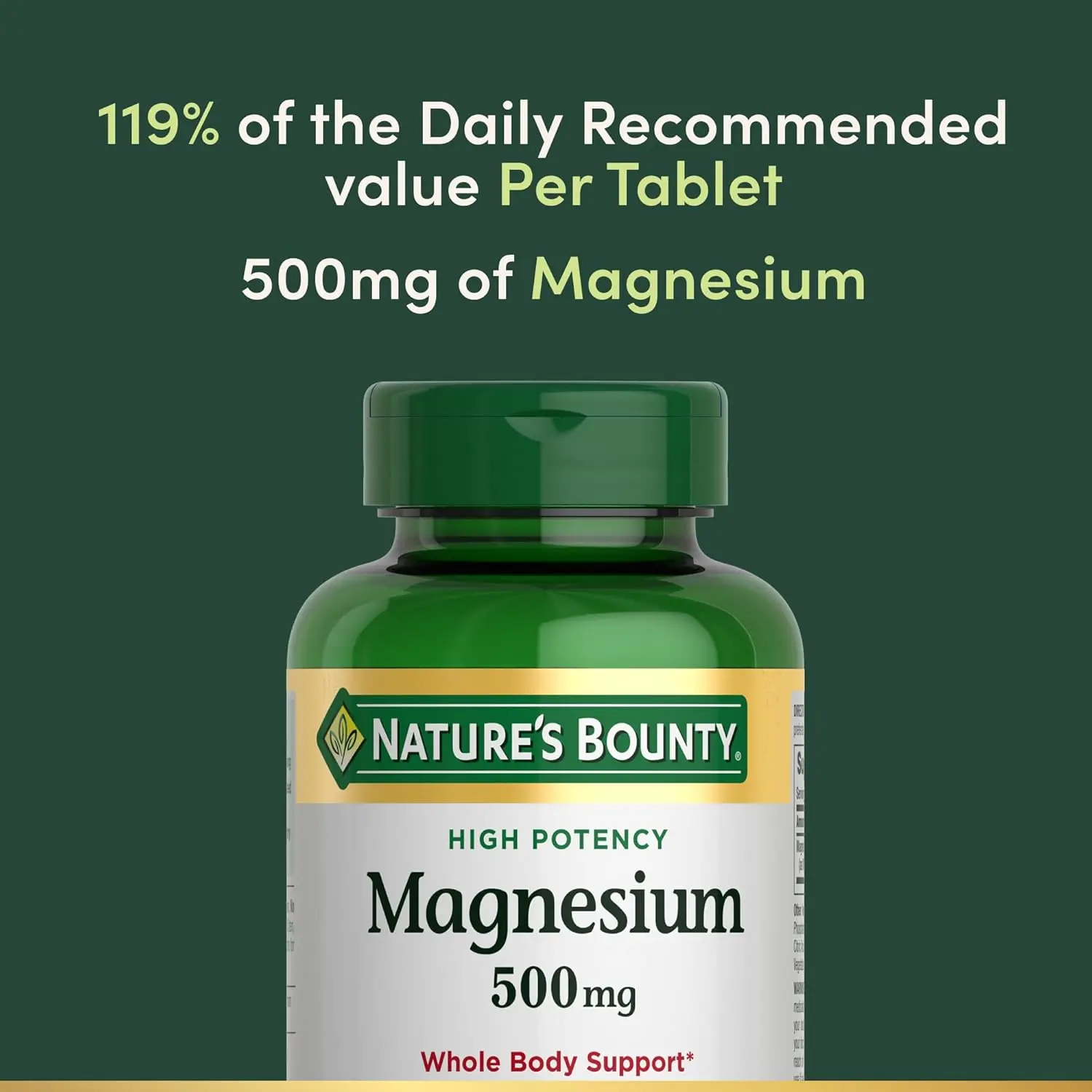 Magnesium 500 mg Tablets, High Potency Magnesium Supplement, 200 Count, Daily Mineral Support