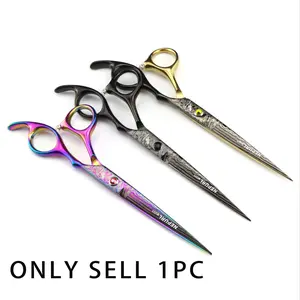6.5 Inch Sharp Blade Triple Color Large Pattern Hair Cutting Scissors, High-End 6cr Stainless Steel, Ergonomic Right Hand Design, Hair Cutting Accessories