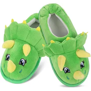 L-B23   Toddler Kids Slippers Cute Shark Unicorn Dinosaur Animal Memory Foam Warm Winter Plush House Slippers