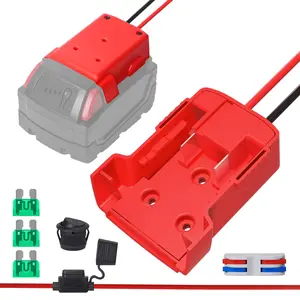 Power Wheels Adapter for Milwaukee M18 Battery Adapter, 18V Power Wheels Battery Converter Kit with Fuses Holder and Switch, Wire Terminals, 12AWG Wire for RC Car DIY Adapter Set (1 Pack)